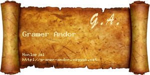 Gramer Andor névjegykártya
