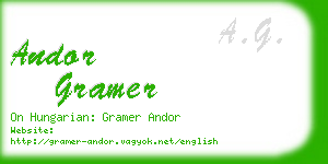 andor gramer business card